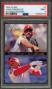 BB - 1994 - Flair - Outfield Power - #5 - Juan Gonzalez - PSA 9 - MINT - Picture 1 of 2