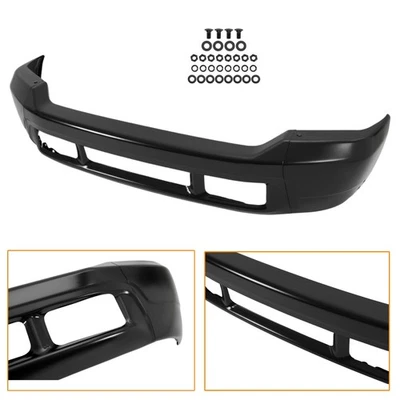 Black Steel Front Bumper Face Bar For Ford F-250 F-350 1999 2000-2004 #FO1002365 - Image 1 of 4