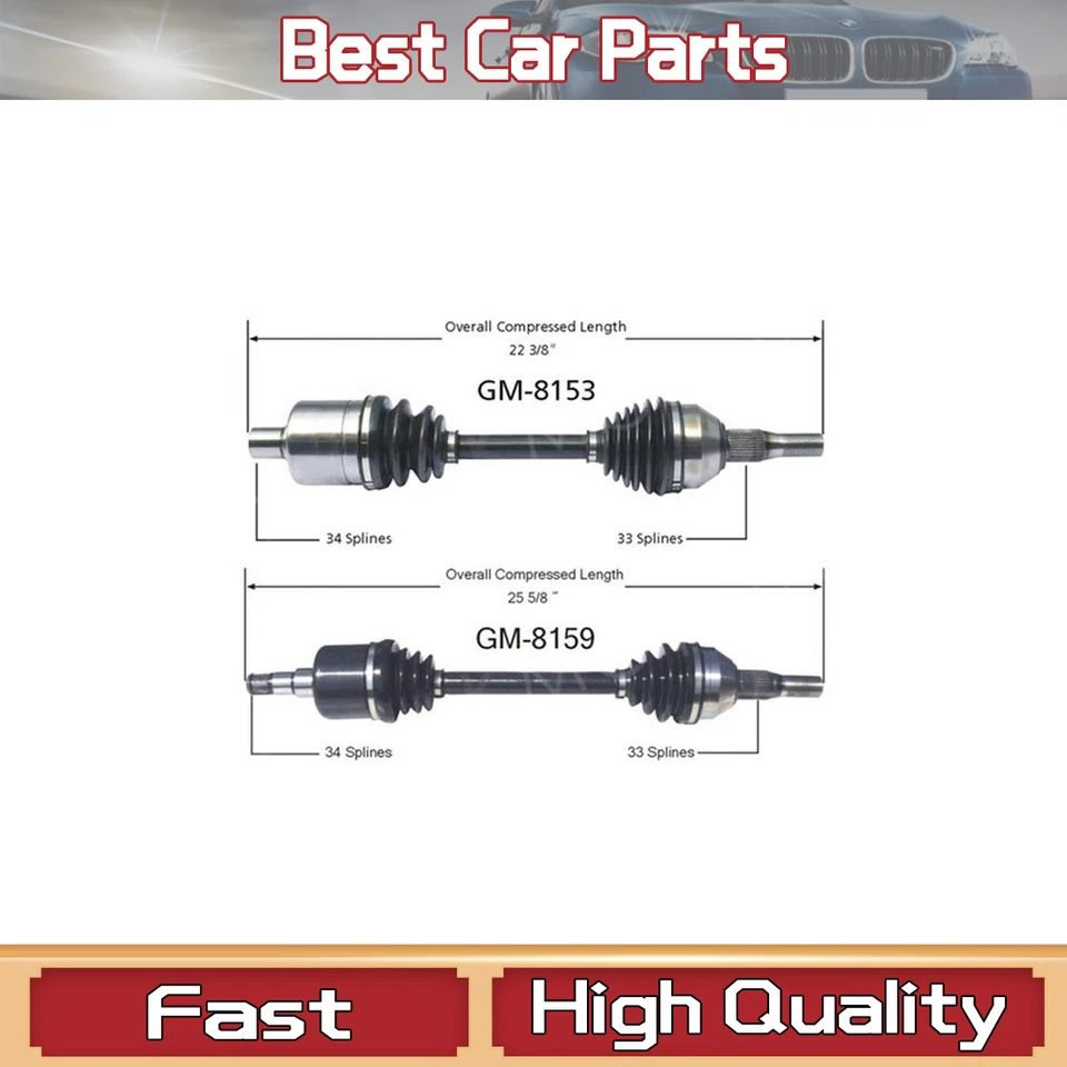 Juego de 2 ejes delanteros CV para Pontiac Montana Chevy Uplander FWD_LS Foto 1 de 4