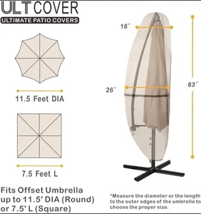 Ultcover Terrassenschirm 600D wasserdicht versetzt Bananenstil Schirmabdeckung - Bild 1 von 6