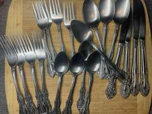 Orleans Silber ORL51 Edelstahl Besteck Lot Lot 20 Teile Gabeln durchbohrt Vintage - Bild 1 von 4