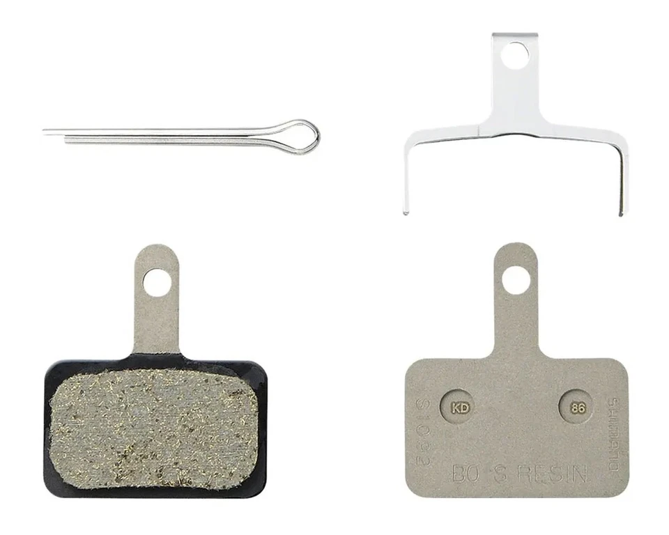 Almofada de resina Shimano B05S-RX sem barbatana - Composto de resina - Parte traseira de aço inoxidável - MTB - Imagem 1 de 1