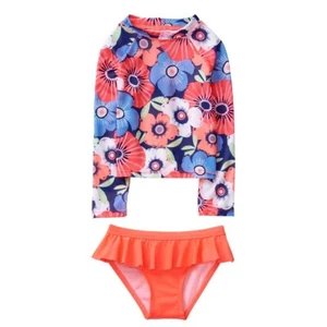 New 2pc Gymboree Swimsuit Rash Guard Set Floral Bathing Suit Size 12-18 mo NWT - Picture 1 of 1