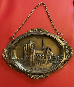 Pieza de arte de metal colgante recuerdo Notre-Dame vintage París Francia, - Imagen 1 de 4