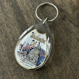 Vintage CAPSCO WASHINGTON D.C. KEYCHAIN USED CLEAN Plastic Resin Souvenir - Picture 1 of 6