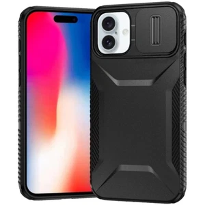 For iPhone 16 6.1inch Case Rugged Side Grip Sliding Lens Cover + Tempered Glass - Picture 1 of 33