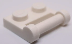 Lego 20x White Plate Modified 1 x 2 with Bar Handle on Side Closed Ends - Picture 1 of 1