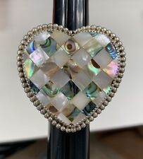 M&S Abalone & Mother Of Pearl Heart Ring