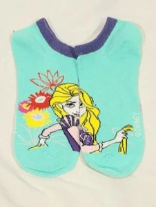 Calze alla caviglia donna Disney Princess Raperonzolo verde floreale no show nuove con etichette - Foto 1 di 1