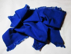 Vintage Tischdecke Topper #01 Menge ZWEI (2) Dunkelblau, Fransen Bordüre 22" Quadrat - Bild 1 von 5