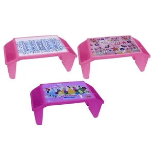 Lap Desk With 3 Storage Compartment Study Table Breakfast Bed Tray For Kids Pink - Picture 1 of 24