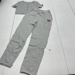 Romwe Gray Crop Short Sleeve Jogger Sweatpant Set Youth Girls Size 11-12 NWOT - Picture 1 of 9