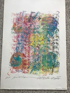 Serigraph Print Atsuko Okamoto Modern ABSTRACT Contemporary Pop Art 21" x 31" - Picture 1 of 4