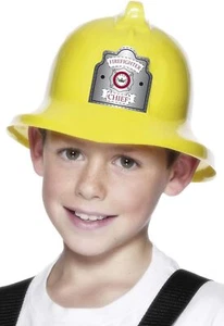 Smiffys Fireman Hat with Badge - Yellow - Picture 1 of 1