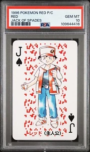 1996 POKEMON RED POKER CARD RED PSA 10 GEM MINT JACK OF SPADES - Picture 1 of 2