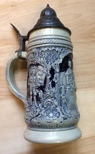 Taza vintage Mañes K Kraft 1894 molde de jugo de gersten con tapa cerveza Stein Alemania .5 L - Imagen 1 de 12