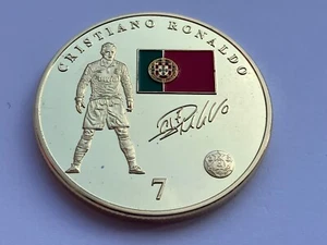 2018 RONALDO REAL MADRID PORTUGAL SIGNED PROOF MEDAILLE MÜNZE - Bild 1 von 5