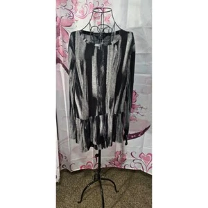 Top Simply Vera XL negro gris con volantes nuevo con etiquetas - Imagen 1 de 10