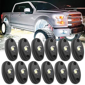 12PCS White LED Pods Rock Lights Underbody Kit For Ford F-150 F-250 F-350 Pickup - Bild 1 von 11
