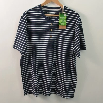 Camiseta Tailor Vintage Nueva Con Etiquetas Para Hombre XL Algodón Spandex Azul Marino Rayas Marinero Foto 1 de 4