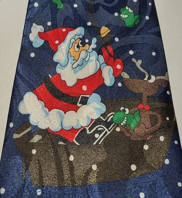 Steven Harris Christmas Fishing Santa Tie - Image 1 of 4