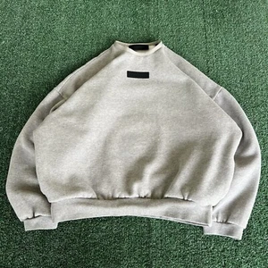 Fear of God Essentials Sweatshirt Heathered Gray Crewneck Boxy Small 26x23.5" - Picture 1 of 11