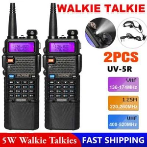 1/2/4Set NEW WALKIE TALKIES BAND HANDHELD EARPHONES TWO WAY RADIO 400-470MHz - Picture 1 of 20