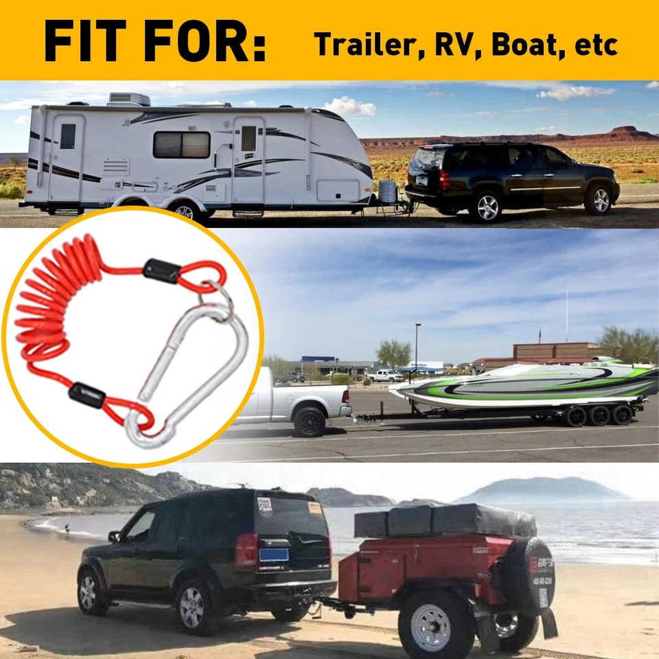 Remolque de 6 pies separables remolque cable cuerda de seguridad cable anti-perdida rojo E Foto 1 de 4