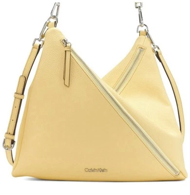 Bolso Hobo Calvin Klein Geo Multi Cremallera Amarillo Beige Plata Bolso Bandolera Foto 1 de 4