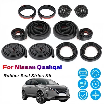 Tira de sellado de goma para puerta kit de reducción de ruido de tiro de clima moldura para Nissan Qashqai Foto 1 de 4