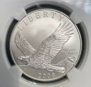 2008-P BALD EAGLE COMMEMORATIVE MINT STATE SILVER DOLLAR NGC CERTIFIED MS-69 - Picture 1 of 22