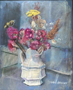 Mai Hoffer Pastel Floral Still Life, Late 20th Century 15X19, signed - Picture 1 of 5