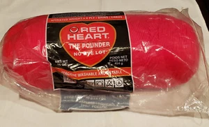 Red Heart Yarn #360 Hot Red The Pounder Acrylic 4 PLY Worsted Color Sealed - Picture 1 of 2