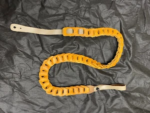 LM Glove LEATHER Weave Links MANDOLIN Strap Orange/Brown - FIRE SALE - Picture 1 of 19