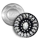 Kae & Cami Designer Magnetic Brooch TAYLOR Clear Rhinestone Pin Jet Black Magnet
