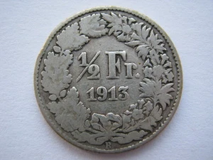 Switzerland 1913 silver 1/2 Franc F - Picture 1 of 1