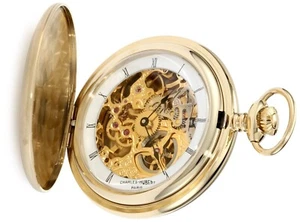 New Charles-Hubert Paris Mechanical Pocket Watch with Chain - Picture 1 of 3