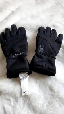 Guantes de esquí de snowboard Spyder talla S negro araña invierno aislados para nieve Foto 1 de 2