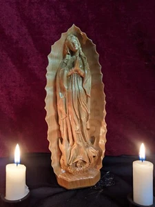 Nuestra Señora Guadalupe, Virgen María Madre de Dios madera tallada estatua regalo para mamá - Imagen 1 de 12