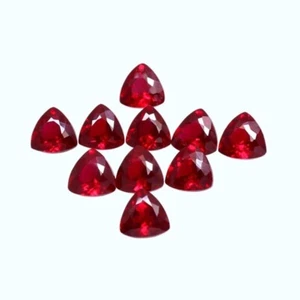 Natural Certified 150 Ct Burmese Red Ruby 14-16 Pcs Loose Trillion Gemstone Lot - Picture 1 of 7