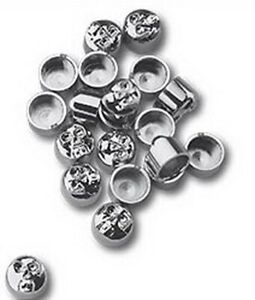 Custom Chrome CHROME SKULL Covers for 3/8" Round Allen Bolts  10 Pieces # 66037
