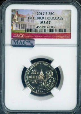 2017-S Frederick  Douglas Quarter 25C NGC MS67 MAC Quality - Image 1 of 2