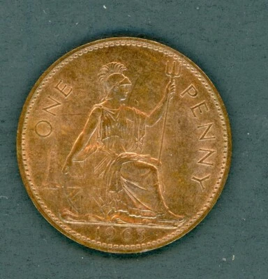 GREAT BRITAIN 1963 ONE PENNY HIGH GRADE BRONZE COIN SHOWN - Image 1 of 2