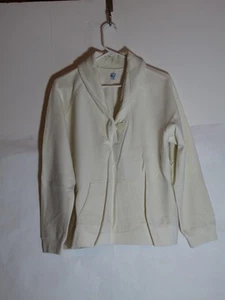 SJB Active Women's XL Cream Colored V Neck Collared Fleece with Front Pocket - Picture 1 of 2