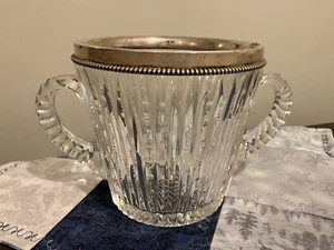 American Brilliant Cut Glass And Sterling Meriden Zipper Cut Ice Bucket~Wilcox - Picture 1 of 24