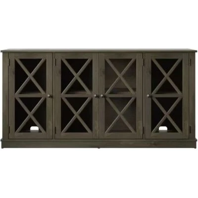 Twin Star Home Sideboard Buffet w/ Tempered Glass Doors (Spanish Gray) - Image 1 of 4