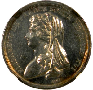 France 1794 Death Of Elizabeth Silver Medal NGC UNC Details (10-9) - Picture 1 of 4
