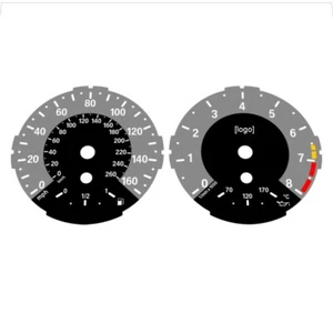 BMW E82 E87 135i 160 MPH + km/h Caras Calibre Gris Personalizadas + Logo Iluminado - Imagen 1 de 1