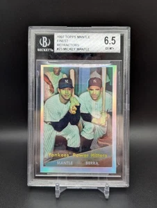 1997 Topps Finest Refractor Mickey Mantle #23 BGS 6.5 New York Yankees JH3 - Picture 1 of 2