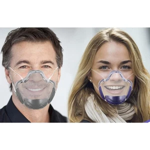 Transparent Combine Plastic Protector Clear Mouth Mask Anti-Fog New - Picture 1 of 36